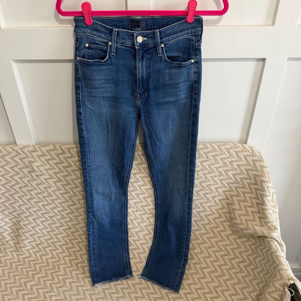 Mother Denim Women's The Looker Ankle Fray Mid Rise Skinny Jeans Size 26